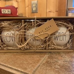 Rae Dunn “Love Joy Wish” Ornaments